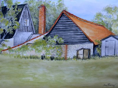 Blick über den Nachbargarten, 2016 von Joan Thewsey