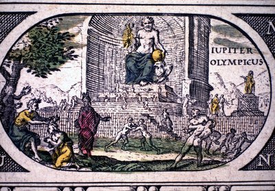 Darstellung der sieben Weltwunder: die Statue des Zeus von Phidias - in 