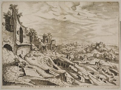 Zweiter Blick auf die Ruinen des Palatinhügels von Joannes van Doetecum I