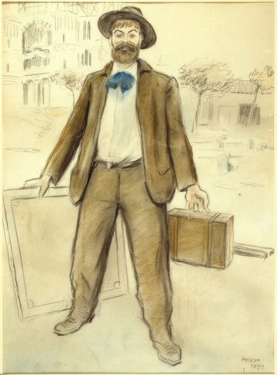 Porträt von Joaquim Mir und die Sagrada Familia von Joaquim Mir i Trinxet