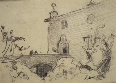 Zugang über eine Brücke zum Palast von Joaquim Mir i Trinxet
