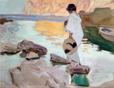 Elena an der Cala de San Vicente von Joaquín Sorolla