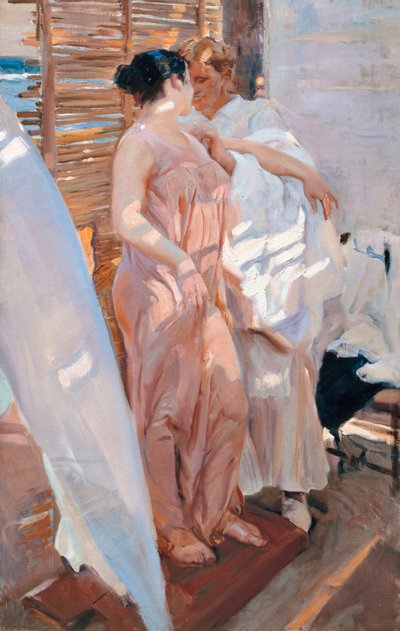 Der rosa Bademantel, nach dem Bad von Joaquin Sorolla y Bastida