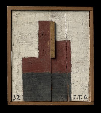 Form in Siena-Erde und Schwarz von Joaquin Torres Garcia