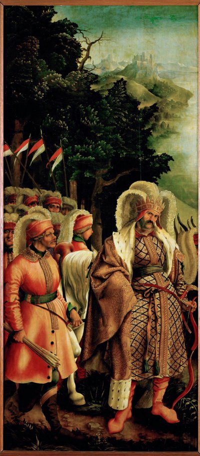 Das Martyrium der Heiligen Ursula, linker Flügel des Ursula-Altars von Joerg the Elder Breu