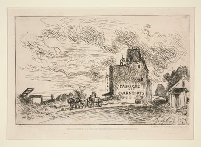 Abrissarbeiten in der Rue des Francs-Bourgeois Saint-Marcel von Johan Barthold Jongkind