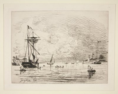 Ausfahrt aus dem Hafen von Honfleur von Johan Barthold Jongkind