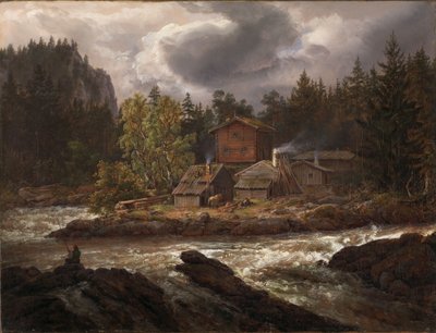 Ansicht von Hønefossen von Johan Christian Dahl