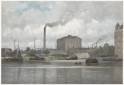 Die Zuckerraffinerie der Firma vom Rath an der Buitensingel, Nassaukade in Amsterdam von Johan Conrad Greive
