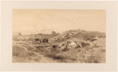 Landschaft mit Vieh und ruhendem Hirten von Johan Daniël Koelman
