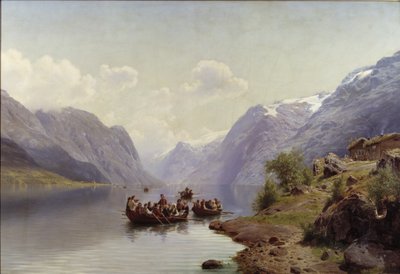 Brautgeleit am Hardangerfjord von Johan Fredrik Eckersberg