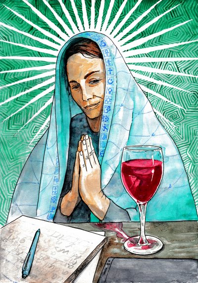 Spirituelle Frau beim Nachdenken von Johan Liewendahl