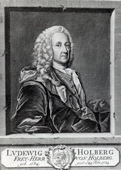 Ludvig Holberg, graviert von Johann Martin Bernigeroth, 1757 von Johan Roselius