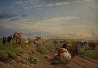 Ein Melkplatz in der Nähe von Vognserup Manor, Seeland von Johan Thomas Lundbye
