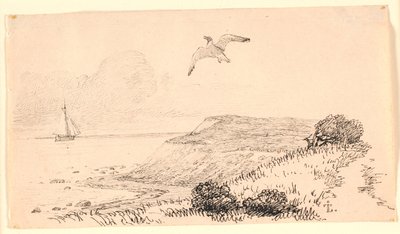 Die Möwe. Illustration zu Kaalunds "Fabeln für Kinder". Siehe Kommentar aus dem Arkatalog. von Johan Thomas Lundbye