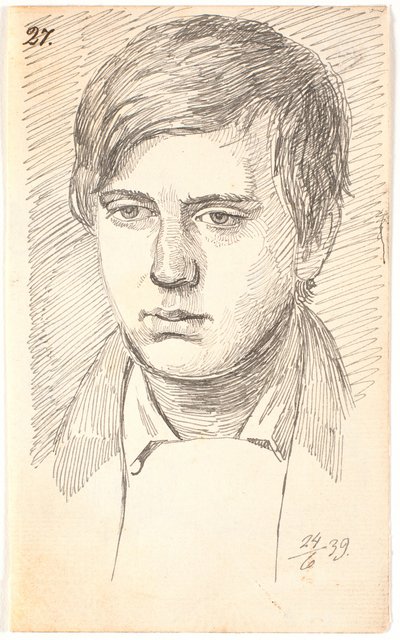 Porträt eines jungen Mannes, en face von Johan Thomas Lundbye