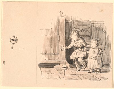 Rumlepotten. Links kleine Studie von Rumlepotten von Johan Thomas Lundbye