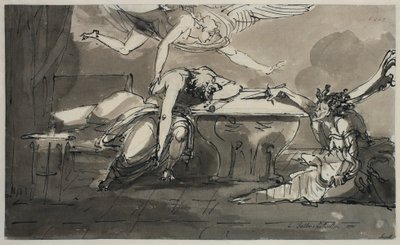 Faller i Förtivflan. Blatt 6 der Melankolisuite von Johan Tobias Sergel