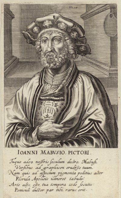 Porträt von Jan Mabuse von Johan Wierix