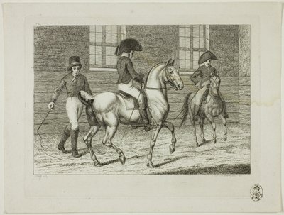 Reitschule und Pferde von Johann Adolph Darnstedt