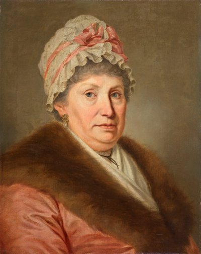 Bürgerfrau mit Spitzenhaube und Pelzkragen von Johann Baptist Lampi d. Ä.