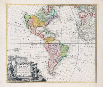 Karte von Amerika von Johann Baptista Homann