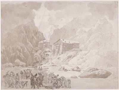 Durchmarsch von Soldaten am St. Bernhard von Johann Christian Ernst Müller