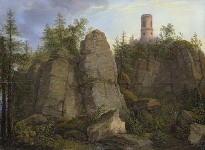 Klingstein, Porphyrfelsen bei Aussig von Johann Christian Klengel