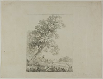 Landschaft mit einem großen Baum von Johann Christian Klengel