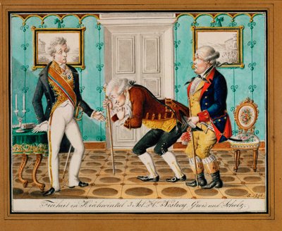 Ein beliebtes Theaterstück in Wien zeigt Dichter und Schauspieler Johann Nestroy von Johann Christian Schoeller