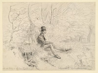 Ausruhender Herr im Wald auf dem Kahlenberg von Johann Christoph Erhard