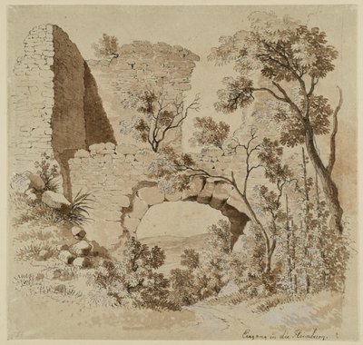 Eingang in die Ruine Heimburg von Johann Christoph Erhard