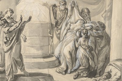 Eine antike Opferszene, verso: Skizze einer Gruppe von Menschen, 1779 von Johann Eleazar Schenau