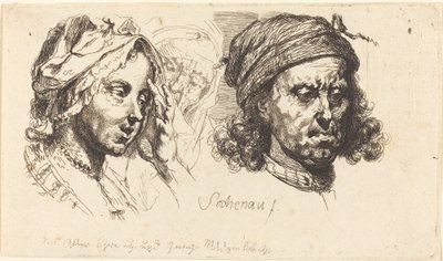 Junge Frau, alte Frau und Mann mit langen Haaren von Johann Eleazar Schenau