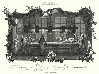 Das Billardspiel (Stich) von Johann Esaias Nilson