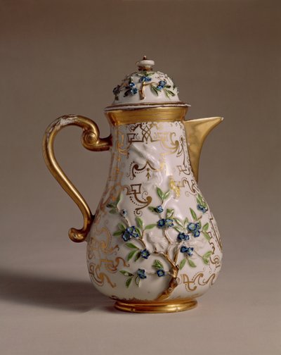 Kaffeekanne, dekoriert mit Relief, Meissen, ca. 1710 von Johann Friedrich Bottger