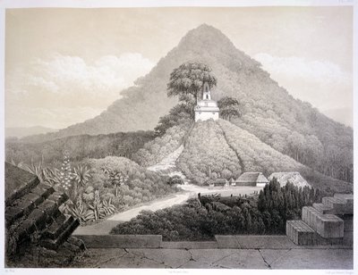 Malerische Ansicht am Tempel des Kreuzes, Palenque, Tafel 20 aus 