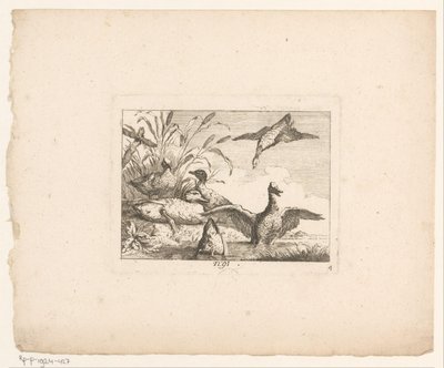Landschaft mit sechs Enten von Johann Georg Hertel (I) (possibly)