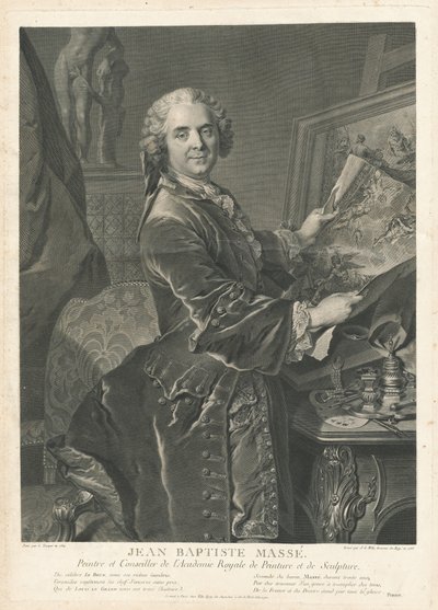 Jean Baptiste Massé von Johann Georg Wille after Louis Tocqué