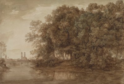 Blick auf München von der Praterinsel aus von Johann Georg von Dillis