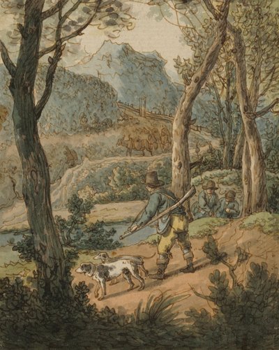 Jäger mit zwei Hunden von Johann Georg von Dillis
