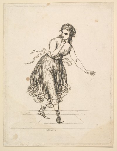 Frau allein, aus der Serie Das tanzende Paar Vigano von Johann Gottfried Schadow