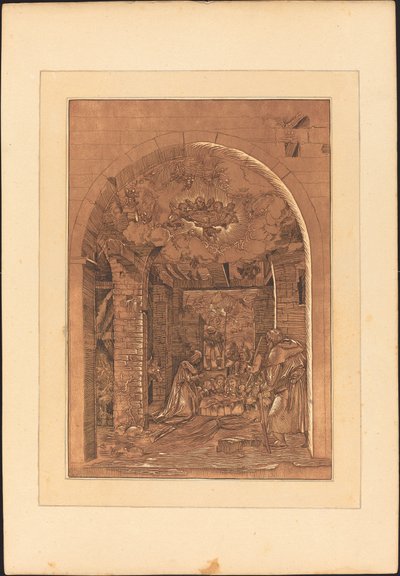 Die Anbetung der Hirten von Johann Gottlieb Prestel after a 16th Century German Artist