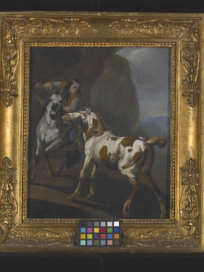 Indianer zähmt ein Pferd von Johann Heinrich Roos