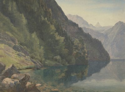 Bewaldetes Ufer am Königssee, erste Hälfte des 19. Jahrhunderts von Johann Heinrich Schilbach