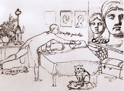 Johann Wolfgang Von Goethe in seinem Haus an der Via del Corso in Rom von Johann Heinrich Wilhelm Tischbein