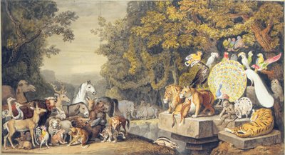 Der Hof der Tiere, Illustration von Canto IV von Goethes "Reineke Fuchs" von Johann Heinrich Wilhelm Tischbein