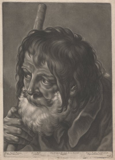 Porträt eines Mannes mit einem Stab von Johann Lorenz Haid