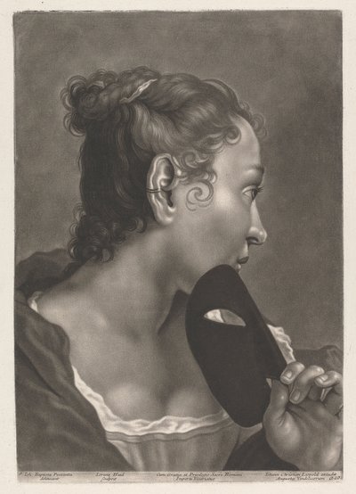 Porträt einer Frau mit Maske von Johann Lorenz Haid