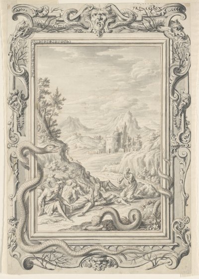 Studie für Schlangen, die die Sünder zerstören, Platte 360, Physica Sacra von Johann Melchior Füssli